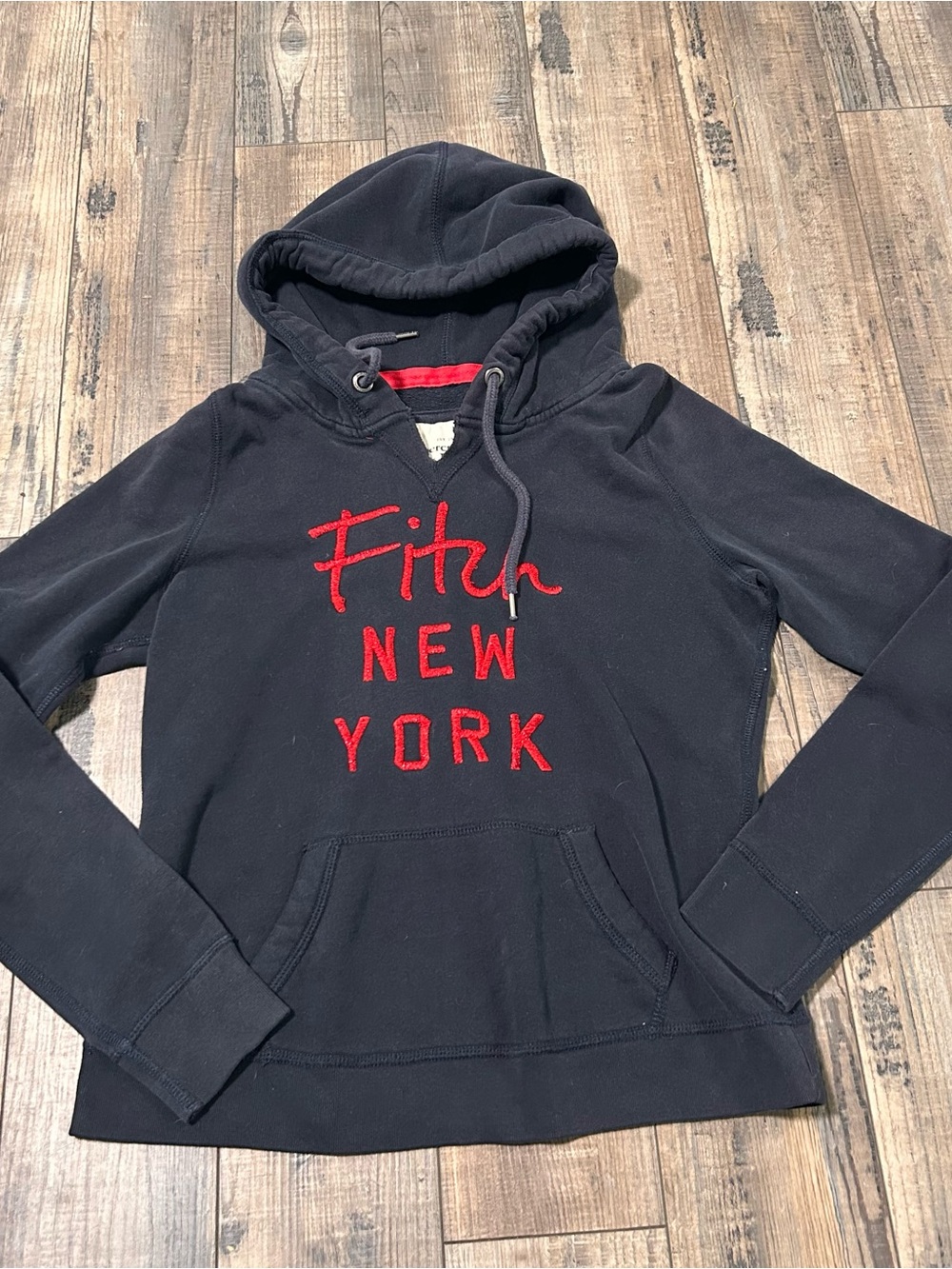Abercrombie & Fitch Women Hoodie M Black New York Embroidered